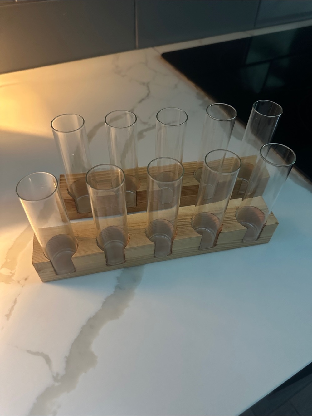 Propagation Station Clear Glass Holders with Bamboo Stand - Set of 2